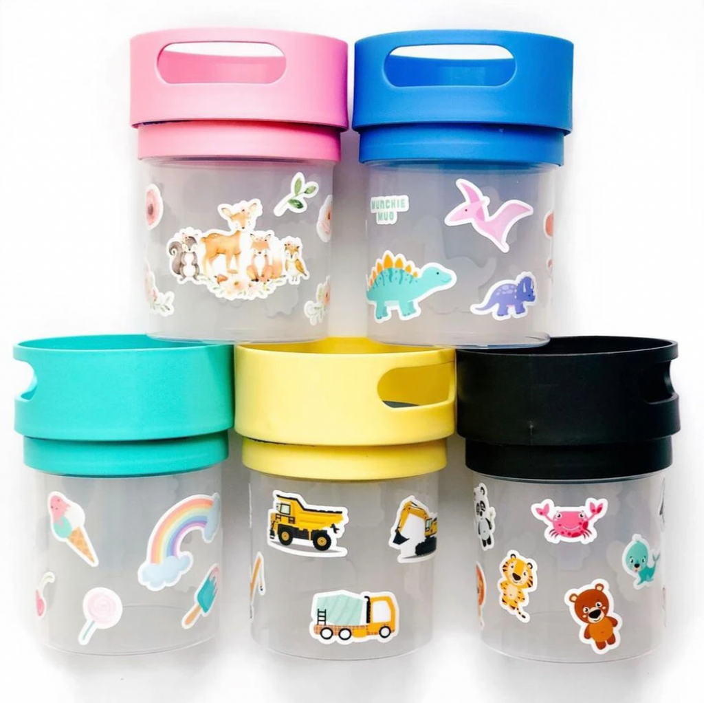 Munchie Mug Spill Proof Snack Cup for toddlers 12 oz (multiple colors)